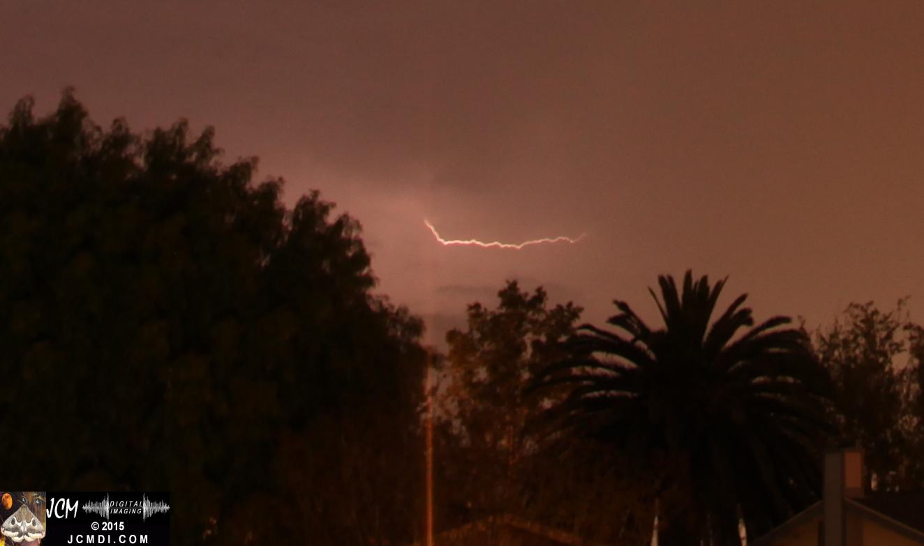 Long exposure lightning image from March 18 2015 Santa Clarita JCMDI.COM